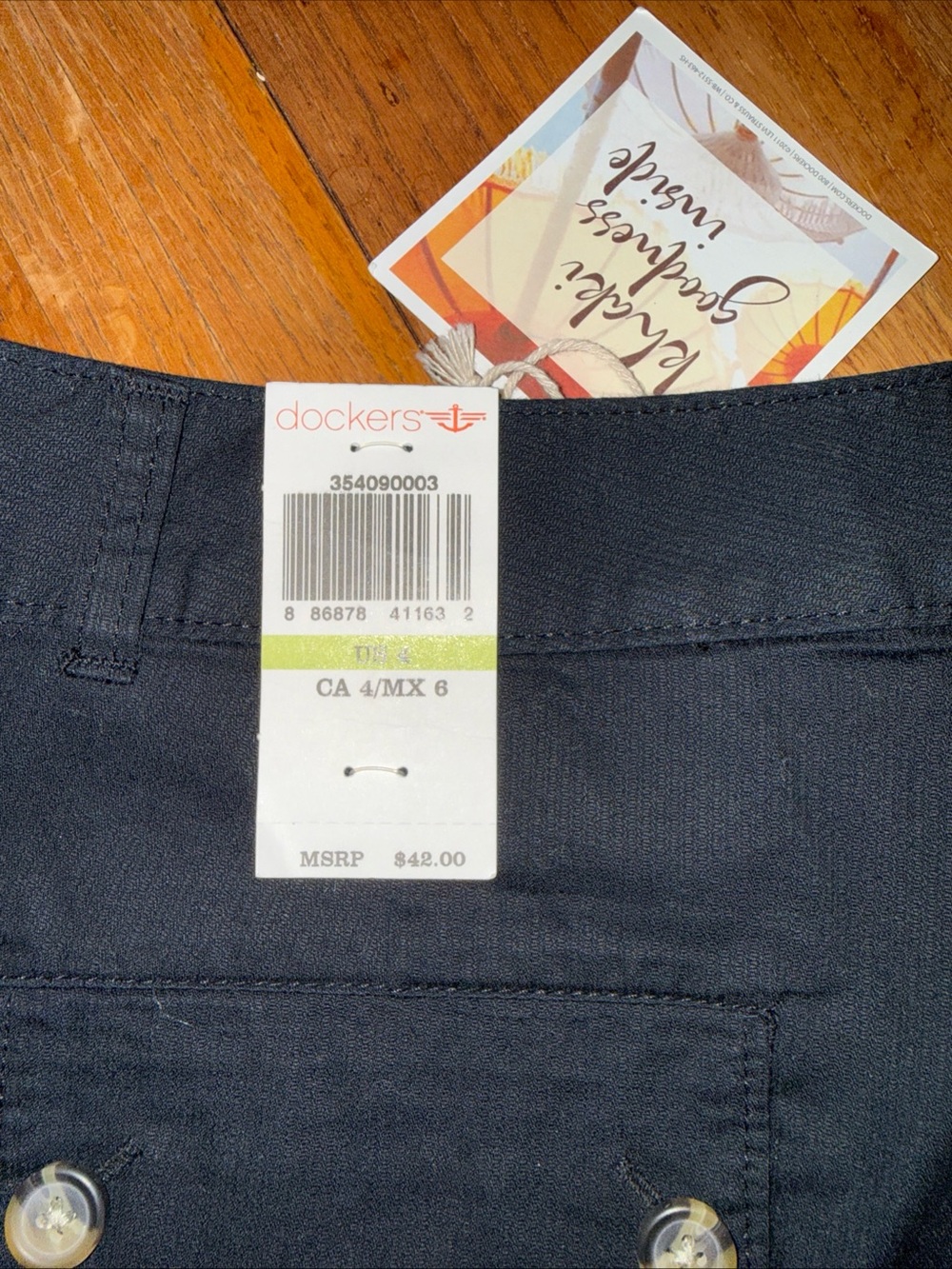 Dockers Navy Slim Fit Flat-Front Shorts - Picture 6 of 8